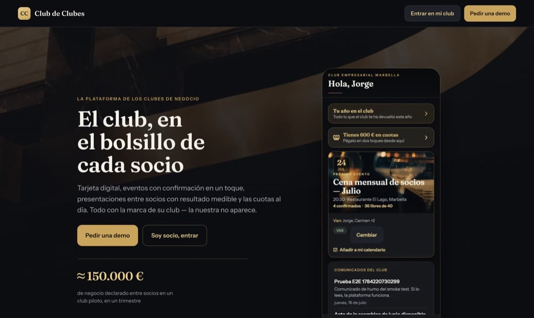 Club de Clubes — El sistema operativo de los clubes empresariales