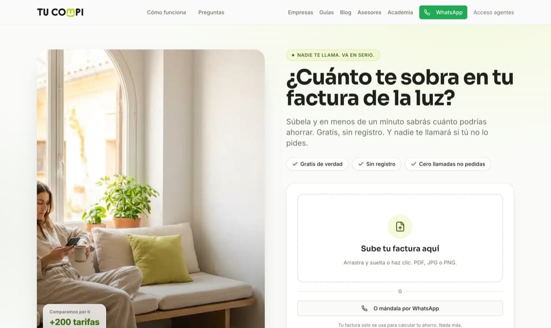 TuCompi — Sube tu factura de luz. La IA hace el resto.